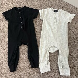 Little Bipsy Black and Gray Core Rompers